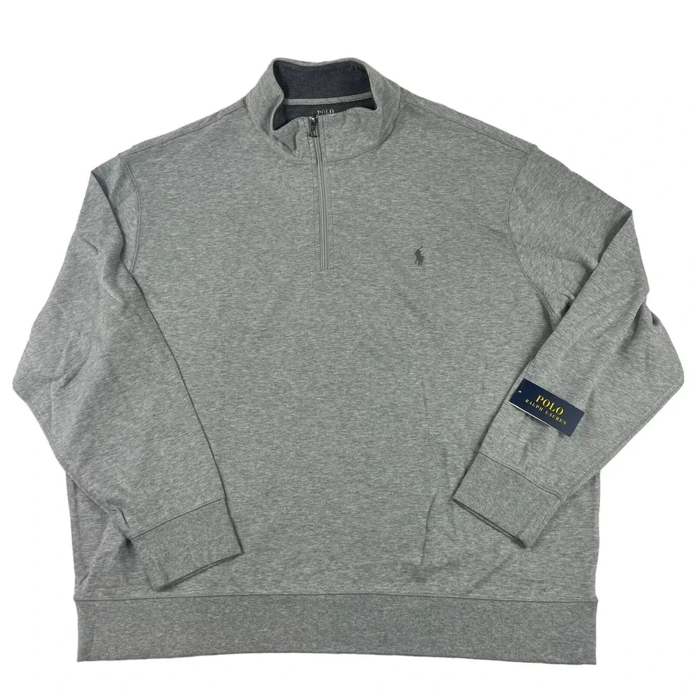 Polo Ralph Lauren Gray Performance 1/2 Zip Pullover Mens 2XB 2XL NWT